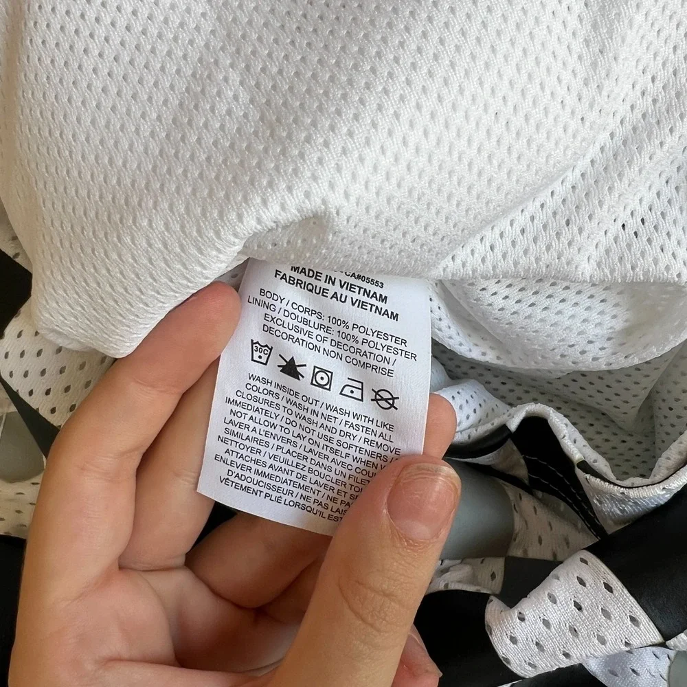 Jordan Legacy AJ3 Shorts Men Large White Black Check Polka Dot Mesh Standard Fit